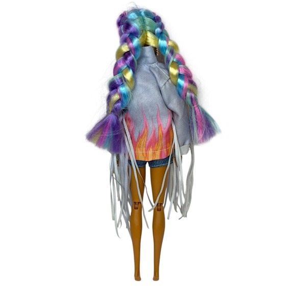 Barbie Extra Doll #5 Unicorn Hair Braids 2020 Articulated Tall Body Smiling - Picture 3 of 3